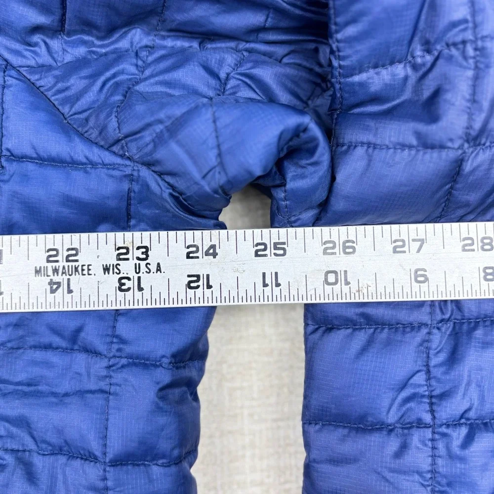 Ben Sherman Mens Blue Grid Quilted Puffer Jacket Full Zip Ripstop Large RN74299
